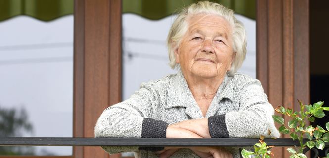 Senior veteran at home